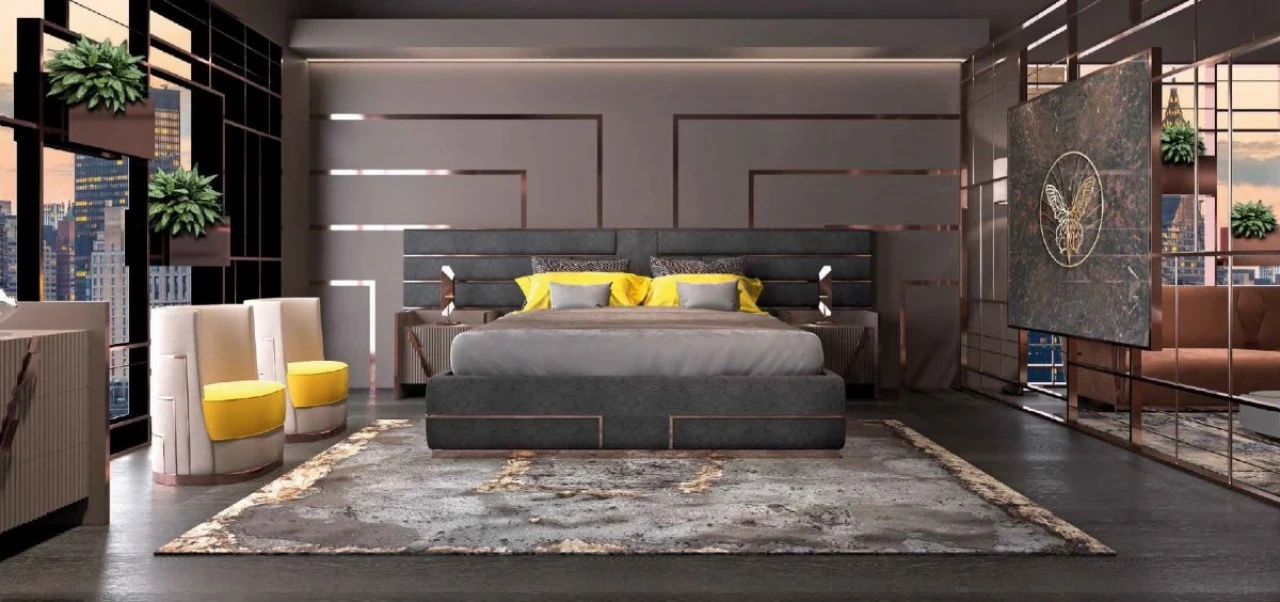 Exence Bed by Epoque, high quality bedroom sets made to order in Italy