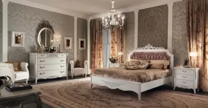 Classic upholstered wooden bed model Gran Guardia 2059