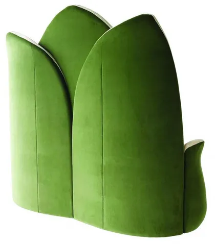Designer Velvet Flower High Bench - Lotus-Height 170 cm x width 162 cm x depth 64 cm, seat height 45 cm