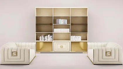 High End Modern Ivory Shelving Wall Unit Collier, italian design furniture