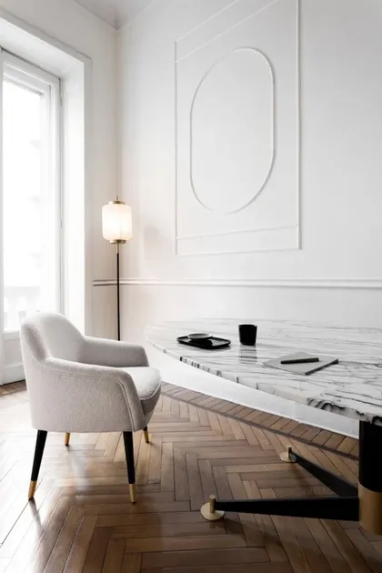FILIPPO dining table, BERNADETTE dining bench, luxury dining table