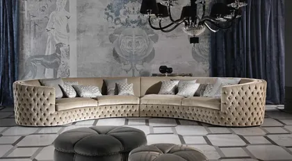 Luxuriously upholstered classic Italian sofa with decorative details from the Atmosphere collection by Epoque for sophisticated interiors.